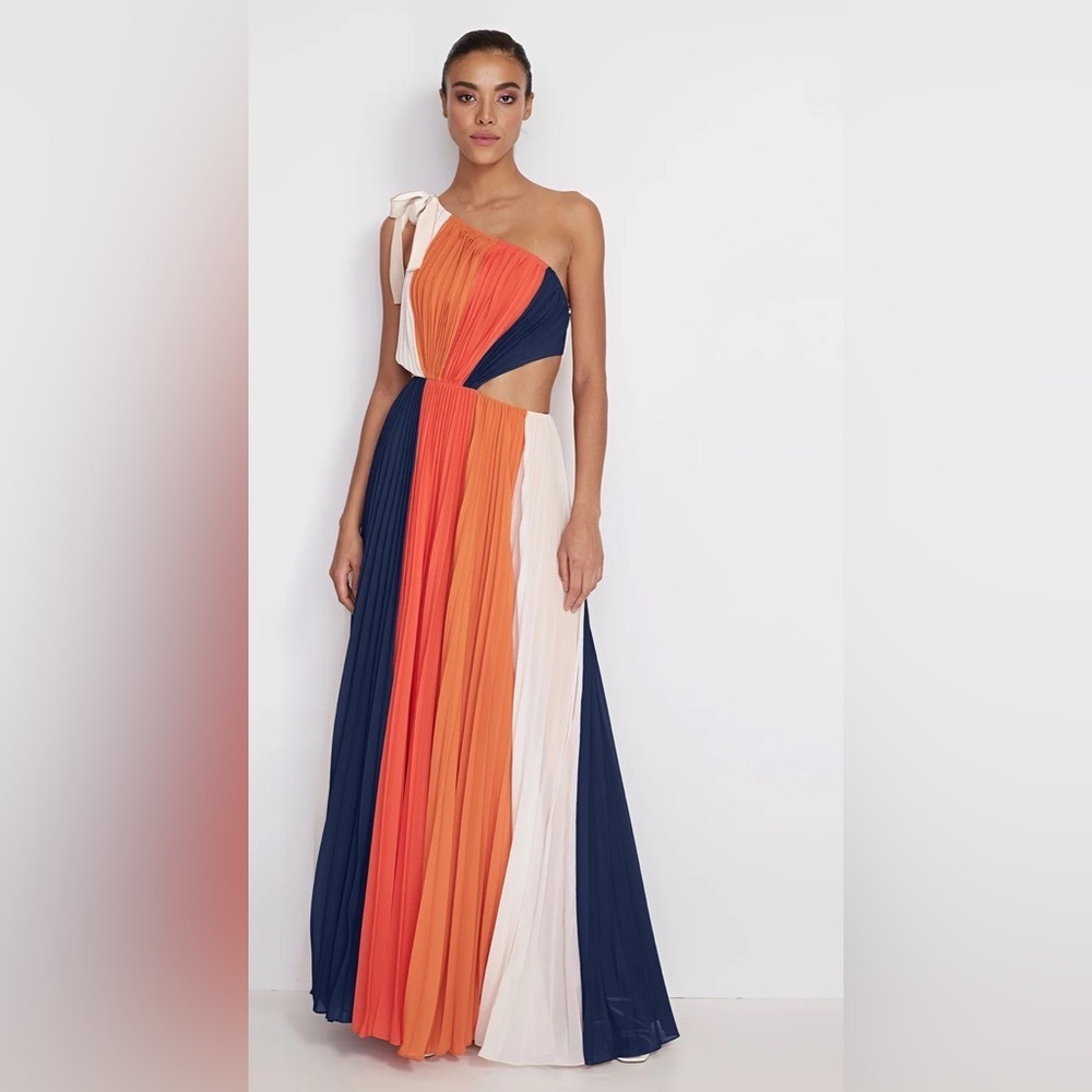 AMUR Kade Pleated Maxi Dress Size 14 NWT